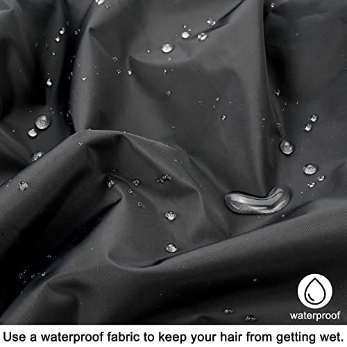 Edoneery Reusable Shower Caps for Women, Waterproof Long Hair Bonnet | Washable Design, Wide Elastic Band, Large Fit, Holds Long Hair, Braids Friendly, Bath Accessories, Spa, Travel - color: Black&Navy