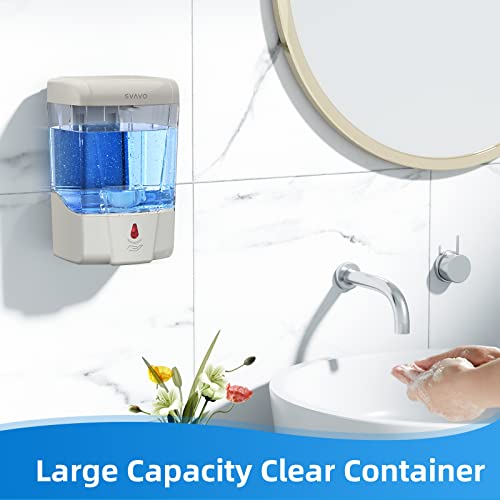 SVAVO Automatic Hand Soap Dispenser, 21 fl.oz/600ml Touchless Soap Dispenser Wall Mounted, Touch-Free Liquid soap Dispenser Sensor Soap Dispenser for Kitchen Hotel Restaurant Bathroom - color: Gray, size: 600ml