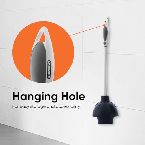 Superio Sink & Toilet Plunger with Toilet Bowl Brush and Holder Set - Dual-Purpose Drain Plunger with Mold-Resistant Rubber Head & Ergonomic Grip - size: Toilet Brush and Plunger Set