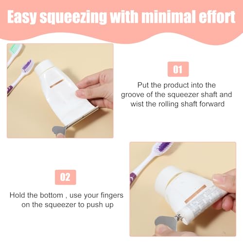 3 Pcs Toothpaste Squeezer, Metal Manual Toothpaste Squeeze Stainless Steel Manual Dispenser Roller Tube Bathroom and Kitchen Gadgets for Maximize Creams Paint Makeup & Beyond