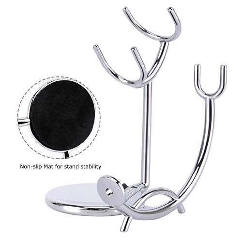 SANWA Grooming Shaving Kit for Men, Strong Straight Razor Stand,Shaving Brush,Stainless Steel Shaving Soap Bowl,For Guaranteed Best Shave of Your Life, Nice Gift for Dad, boyfriend, Husband - color: Silver Shaving Set