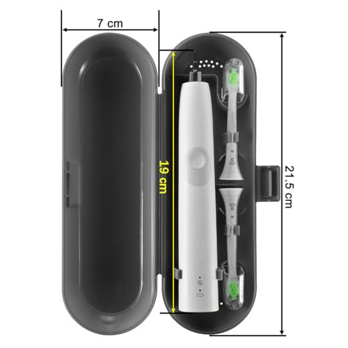 Cosmos Pack of 2 Plastic Travel Case Toothbrush Carrying Case Holder Container Compatible with Oral B Pro and also for Sonicare & Other Toothbrush - color: Black + White