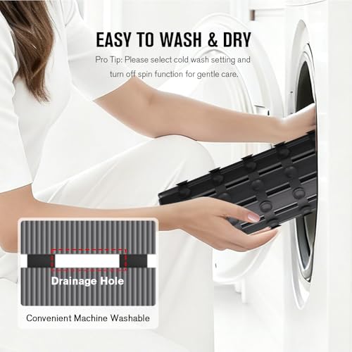 MBOSS Bathtub Mat Non Slip, Shower Mat for Inside Shower, Suction Cups Design and Drain Holes, 27.5 X 15.7 Inch, Bathroom Essentials Safe, Easy to DIY Cut, Soft and Eco-Friendly Materials - color: Grey, size: 27.5" x 15.7" (Rectangular)