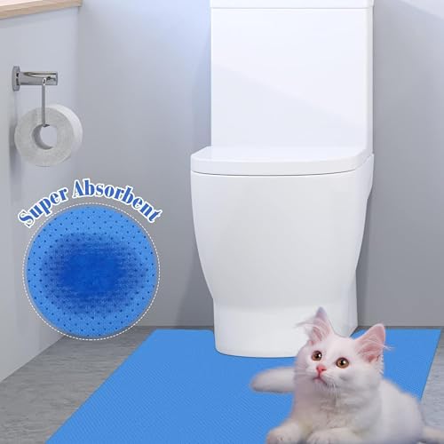 Blue Disposable Toilet Mats for Clean and Hygienic Bathroom,Upgraded Disposable Toilet Mat for Potty Training&Adults,Super Absorbent,Non-Slip,25 Pack U-Shape Pee Pads,24" x 22"