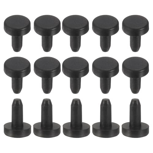 uxcell 15Pcs Silicone Hole Plug, Waterproof Solid T-Shaped Rubber Stoppers Bottle Seal Tube Pipe Plug End Cap for 3mm/0.12" Hole for Bathtub Bottle, 0.28" Plug Height, Black - color: Black, size: For 3mm/0.12" Hole, 0.28" Plug Height