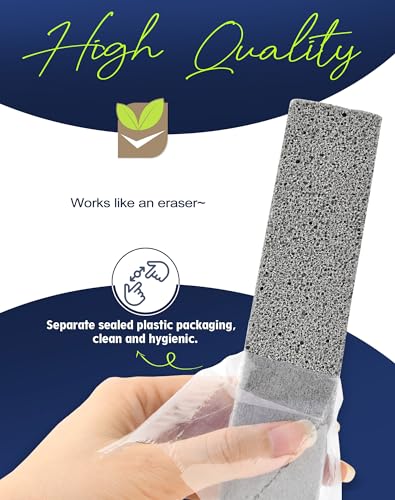 Maryton Pumice Stone for Toilet Cleaning, Value Pack 16 Pcs | Non Scratch, for Removing Stubborn Hard Water Stain on Toilet Bowl, Tile, Kitchen, Easy to Use - size: 16 Count (Pack of 1)
