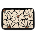 Boho Black and Beige Bath Mat | Black Floral Bathroom Rugs, Non Slip, 16x24 - color: Abtract Floral