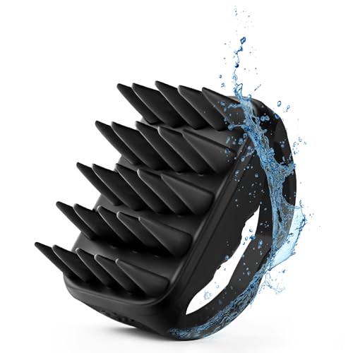 Bsisme Scalp Massager Hair Growth, Scalp Scrubber with Soft Silicone Bristles for Dandruff Removal, Shampoo Brush for Men Women Kids Pets Wet Dry Hair Scalp Exfoliator, Black - color: Black