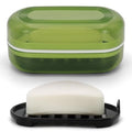 AIMAIAIMAI Soap Holder - Portable Travel Soap Case with Draining Layer - Perfect for Bathroom, Gym, Camping, Traveling (Green) - color: Green Style a