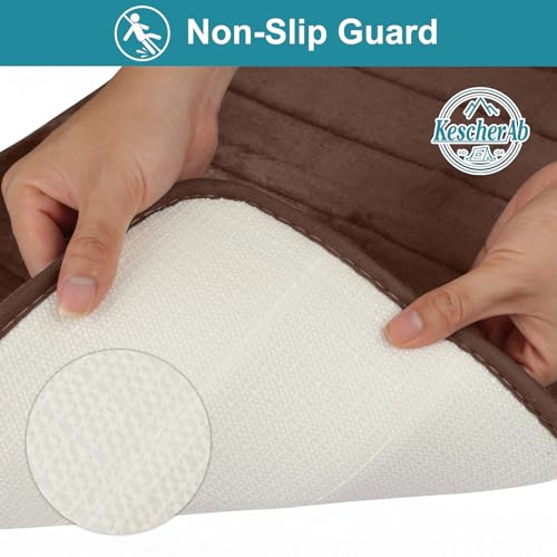 Bathroom Rugs Set 2 Piece Thicker Memory Foam Bath Mat Set Non Slip Quick Dry Machine Washable Coffee Bath Rugs for Bathroom Floor, Tub and Shower, 19"x31"+15"x23" - color: Coffee, size: 31" X 19" + 23" X 15"
