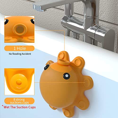 Bathtub Overflow Drain Cover - Tub Soak Bath Cover, Adds Inches of Water for Deeper Bath (Silicone, Yellow) - color: Yellow