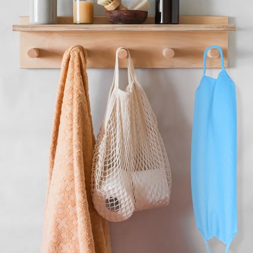 2 Pcs Back Washer for Shower,Exfoliating Back Scrubber with Handles Backs Wash Cloth Stretchable Backs Scrubber for Shower for Women(Blue,Purple) - color: Pink,green