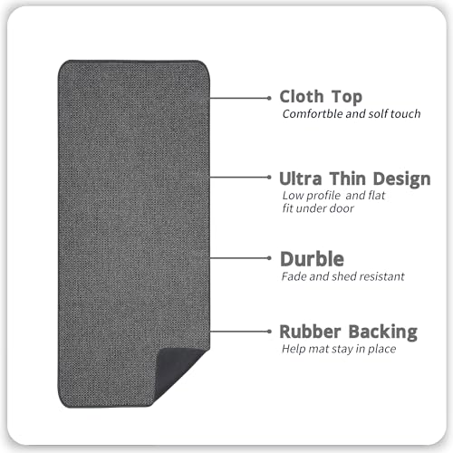 Bosap Bath Mat,Ultra Thin Bathroom Runner Rugs,Large Bath Mats for Bathroom,Quick Dry,Non-Slip,Machine Washable,Low Pile,Bath Rug,Shower Outside,Sink,Home Decor Accessories.Dark Grey,3'x6'(36x72inch) - color: Dark Grey, size: 3' X 6' (Runner)