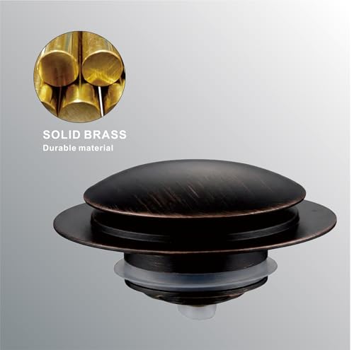 HIDROP Oil Rubbed Bronze Tub Pop Up Stopper,Universal Bathtub Drain Plug | Brass Tub Drain Stopper, Fit 1-1/2" and 1-3/8" Tub Drain, Tip Toe Bathtub Drain, Bathtub Stopper Replacement, EZ Install - color: Oil Rubbed Bronze