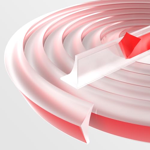 118 Inch Water Guard for Kitchen Sink，Silicone Rubber Kitchen Splash Guard, Corner Water Retaining Dam Strip for Countertop,Shower, Bathroom，Self Adhesive Caulk Seal Strip Edge Trim (Transparent) - color: Transparent, style: 118 Inch