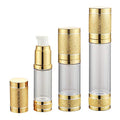 Tvoip 3Pcs/Lot 15ml 30ml 50ml Gold Pink Silver Glitter Diamond Airless Vacuum Bottles Luxury Emulsion Lotion Fragrance Perfume Spray Bottle (Gold) - color: Gold