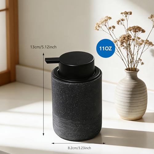 Resin Foaming Soap Dispenser, 11 OZ Bathroom & Kitchen Foam Soap Dispenser, Easy Press Pump, Refillable Hand Soap Dispenser, Modern Decor (Black) - color: Black