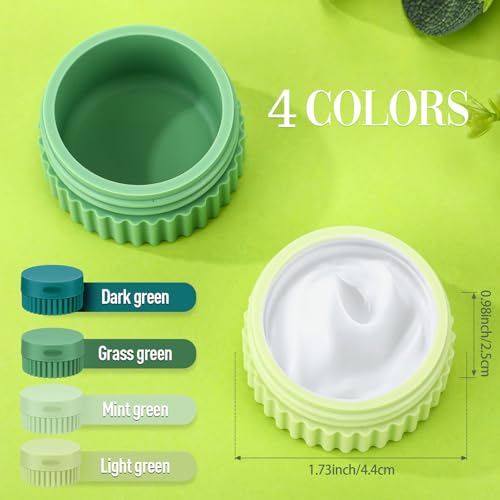 Maxcheck 4 Pcs Travel Containers for Toiletries 0.68 Oz/20 ml Small Silicone Cream Jar with Lid Mini Leakproof Lotion Jar Refillable Travel Cosmetic Container for Face Body Skin Cream (Green Color) - color: Green Color
