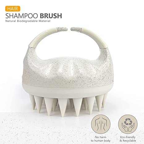 Sndyi 2 Pcs Scalp Massager Shampoo Brush, Scalp Scrubber with Soft Silicone Bristles, Scalp Exfoliator for Dandruff Removal, Scalp Massager for Hair Growth, Wet Dry Hair Brush for Scalp Care - color: Green & Beige