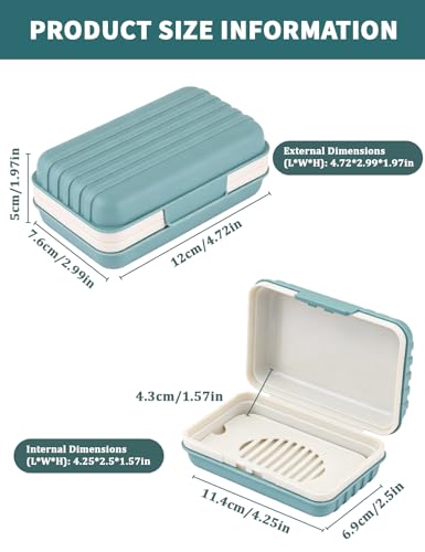 WUECO Travel Bar Soap Dish Holder for Shower, Soap Case with Lid, Portable Soap Box with Drainage Tray for Bathroom, Gym, Hiking, Outdoor, Camping Essentials