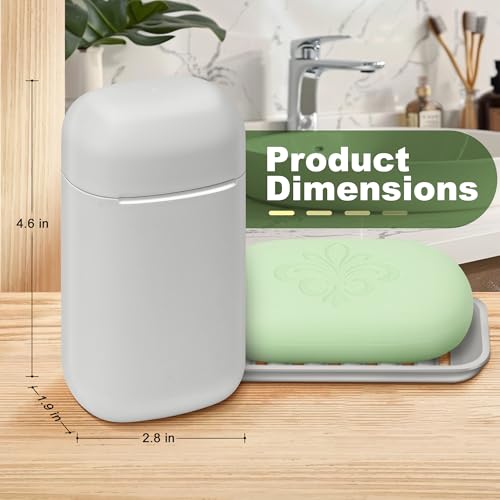 Travel Soap Case soap Holder,Leak Proof with Silicone Sealed lid, Gray | Keep Dry with Drainage Tray,Soap Dish for Travel, Gym, Bathroom, Outdoor, Camping, School - color: Grey