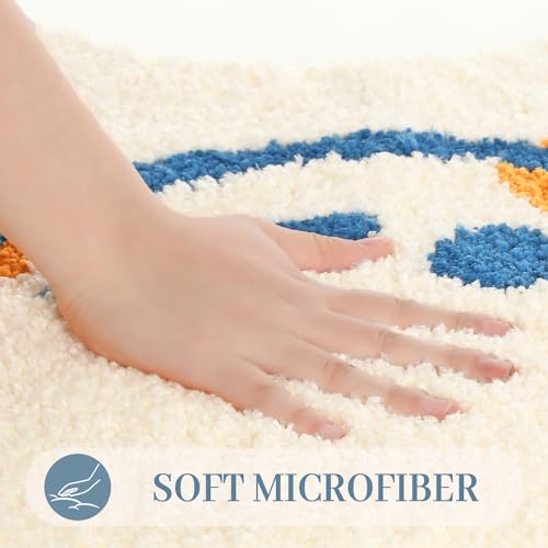 Cute Toilet Rug U Shaped, Microfiber Bathroom Toilet Rugs Non Slip Bath Mat Toliet Rug Machine Washable Absorbent Bathroom Rugs 20 x 22 Inches, Smile - color: Smile