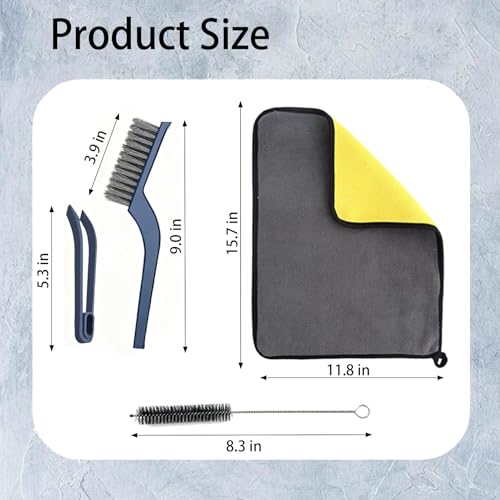 10-Piece Heavy-Duty Scrub Brushes Set with Bird Bath Scrubber and Crevice Tools for Outdoor, Kitchen, Bathroom, Tire & Wheel(Grey) - color: Gray