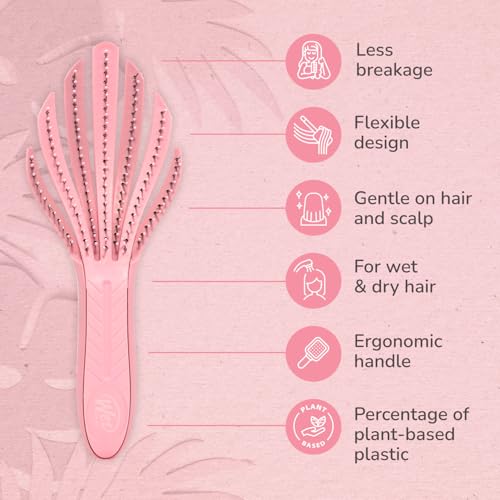 Wet Brush Go Green Curl Detangler, Plant Based, Pink | Ultra Soft IntelliFlex Bristles Designed for Curly Hair, Plant Based Eco-Friendly Materials, Gently Detangles, No Breakage - color: Pink, size: 1 Count (Pack of 1)