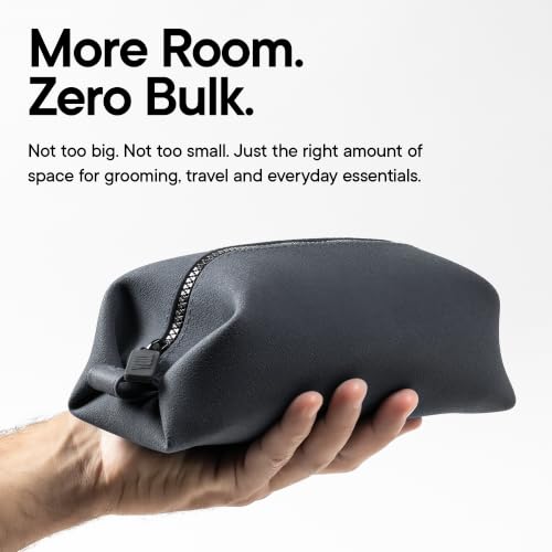 TOOLETRIES The Koby Dopp Kit Toiletry Bag – Lite 9" x 4.5" x 4.5", Charcoal | Compact silicone leak-resistant travel toiletry bag with a heavy-duty zipper that's easy to clean. - color: Charcoal, size: Lite 9" x 4.5" x 4.5"