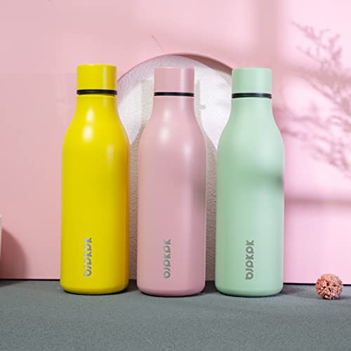 BJPKPK Insulated Water Bottles, 18 oz Stainless Steel Metal Water Bottle with Strap, BPA Free Leak Proof Jugs, Mugs, Flasks, Reusable Thermal Flasks for Sports & Travel, Macaron Green - color: Macaron Green, size: 18 Ounces, style: 18oz