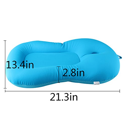 Baby Bath Mat, KAKIBLIN Baby Bath Cushion Soft Anti-Slip Bath Pad 0-6 Month Infant Bath Pillow, Blue - color: Blue