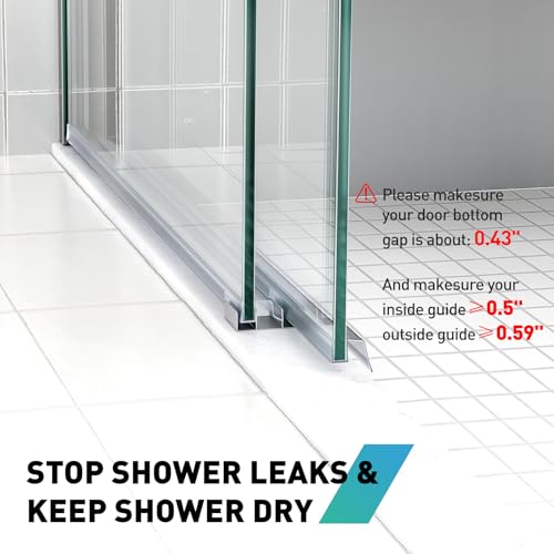 Sliding Shower Door Bottom Seal, 2 PCS 1/4" x 36" Sliding Shower Door Sweep for 1/4 Inch Glass, Frameless Glass Door Seal Strip Stop Shower Leaks and Create a Water Barrier - size: For 1/4" Glass