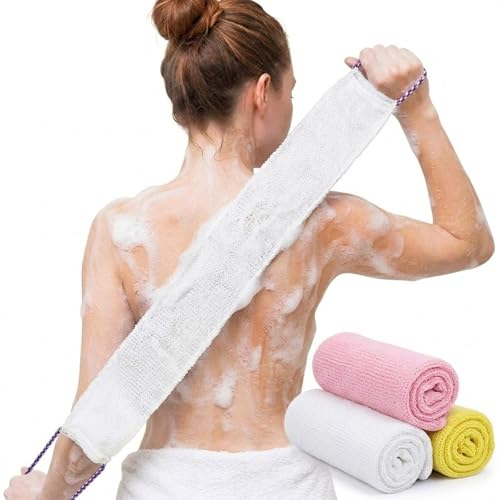 3 PCS African Exfoliating Net African Net Sponge,Exfoliating Body Scrubber Back Scrubber for Shower,Exfoliating Washcloth African Net Bath Sponge Exfoliating Net for Men Women Daily Shower Bathing - style: 3PCS Pink+White+Yellow