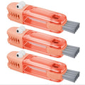 3 in 1 Cup Lid Gap Cleaning Brush Set, Multifunctional Bottle Cleaning Brush, Silicone Cup Lid Gap Cleaner, Home Kitchen Crevice Cleaning Tools (Red) - color: Red
