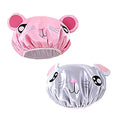 Shower Cap,2PCS Elastic and Reusable,Funny Cute Waterproof Shower Bath Caps | Elastic , Reusable, Waterproof,Soft ,Fun Cute Animal Cartoon Double Layers for Girls boys