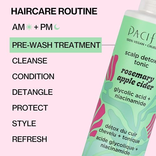 Pacifica Scalp Detox Set – Rosemary Apple Cider Vinegar Scalp Exfoliating Tonic with Scalp Massager Brush, Deep Cleansing & Clarifying Treatment for Buildup, Dry Flaky Scalp, Vegan - style: Tonic & Brush