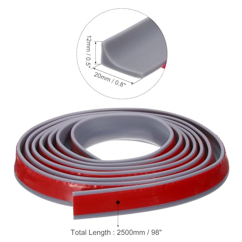 uxcell 98 Inch Collapsible Shower Barrier Stopper Water Splash Guard Blocker 98"Lx0.8"Wx0.5"H for Bathroom Kitchen Wet and Dry Separation, Gray - color: Gray, size: 98"Lx0.8"Wx0.5"H