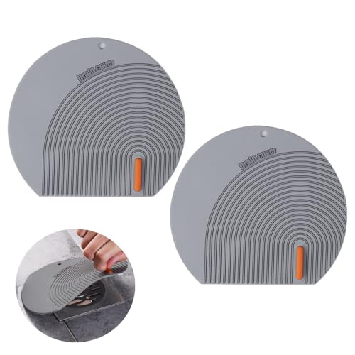 2PCS Silicone Drain Cover - 6.1''*5.5'' Bathtub Drain Stopper Bathroom Bath Tub Drain Hair Stopper, Bathtub Drain Plug, Universal Flat Suction Shower Bathtub Drain Cover, Kitchen, Laundry Accessories