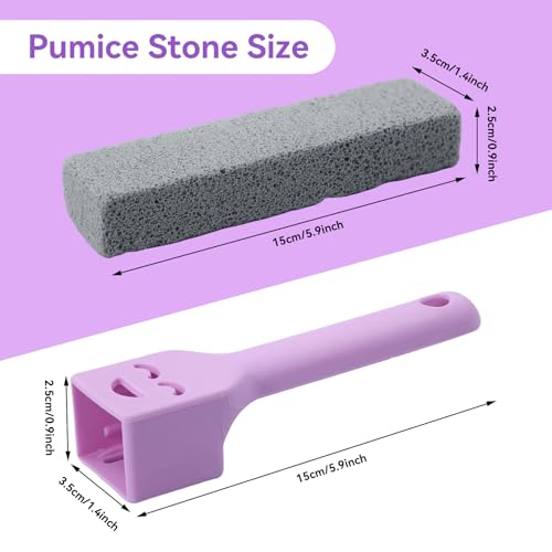 12 Pack Pumice Stones Scouring Sticks with 2 Handles, Pumice Scouring Pad Pumice Stick Cleaner for Cleaning Toilet, Bathtubs, Kitchen Sink, Grill, Household - color: 12-pack