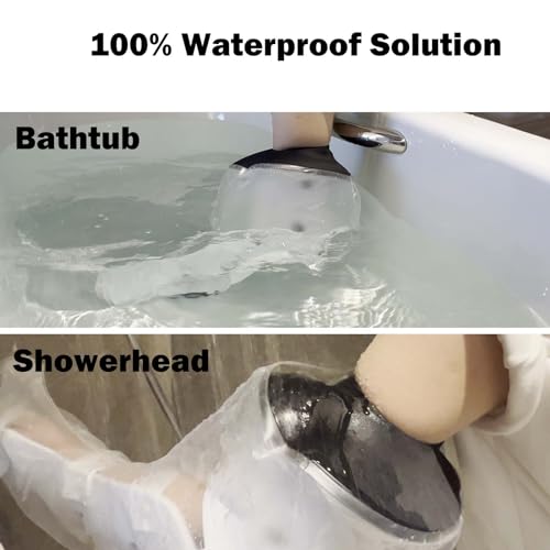 Cast Covers for Shower Arm, Waterproof Cast Cover, Cast Cover for Swimming, Cast Protector for Show Adult, Elbow, Hand, Elbow, Upper Arm (Diameter - 7.9") Extra Long - color: Full Arm L, style: Soft Black