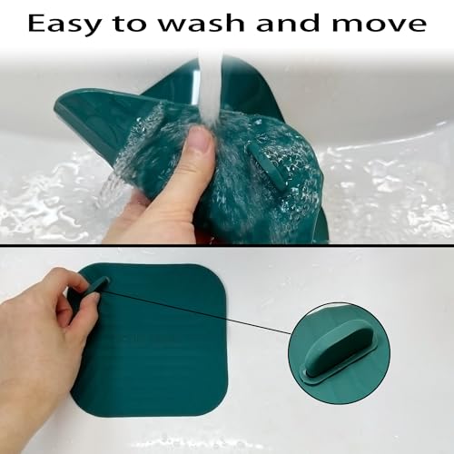 Shower Drain Cover Tub Stopper,2 Pieces Sewer Anti-Odor Mat Deodorizing Drain Plugs for Kitchen,Bathroom and Laundry(5.9x5.9 inch) Blackish Green - color: Blackish Green/2-piece Set