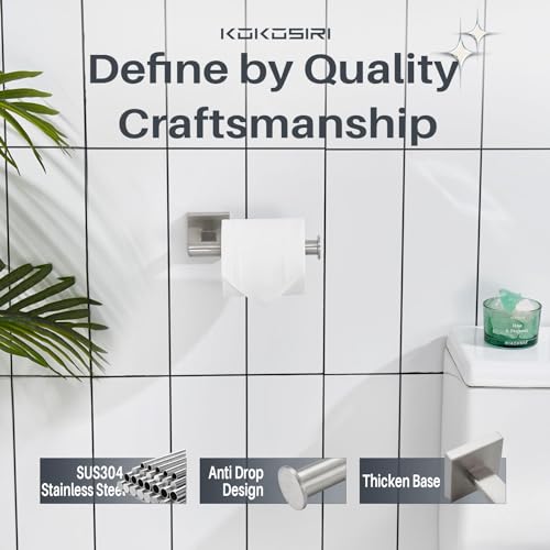 KOKOSIRI Toilet Paper Holder Tissue Paper Dispenser for Bathroom Toilet Roll Holder Wall Mounted, Brushed Nickel Stainless Steel B2008BR - color: Brushed Nickel, size: Vertical