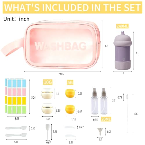 Travel Cosmetic Case Toiletry Bag with Zipper Refillable 4-in-1 Silicone Kit Toiletry Bottles、Squeeze Toiletry Bottles Leakproof Accessories for Toiletries Shampoo Lotion Body Wash (BPA Free) - size: 4-in-1 Kit - Purple