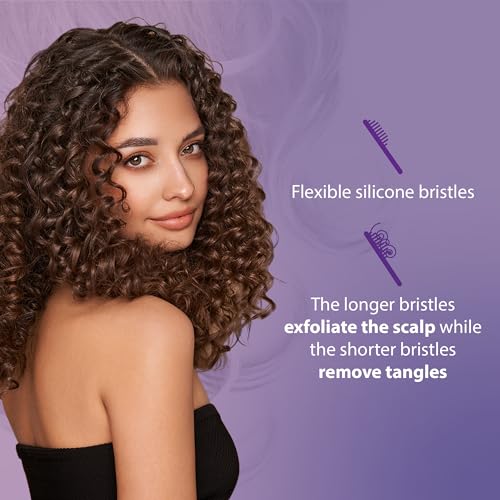 Curl Keeper Flexy Hair Brush, Turquoise - Detangling Hair Brush with Flexible Bristles for Shower Use, Combing Through Curls & Removing Tangles - Lightweight Hair Accessories for All Hair Type - color: Turquoise