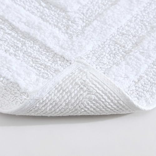 Eddie Bauer - Bathroom Rug, 100% Soft Plush Tufted Cotton Bath Rug, Highly Absorbent, Quick-Dry, and Skid-Resistant Backing (Logan White, 24" x 40") - color: White, style: 24" x 40"