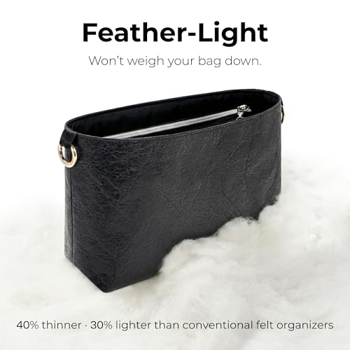 Handbag Organizer Insert for LV Toiletry Bag, Custom Fit Inside Premium Lightweight WaterResistant Purse Insert with Cup Holder Accessories (Matte Black, Fits-Toiletry 26) - color: Matte Black