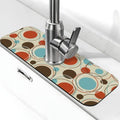 Mid Century Modern Retro Polka Dots 15" X 5.5" Kitchen Sink Splash Guard Faucet Faucet Guard Draining Mat Sink Splash Guard Faucet Kitchen Bathroom - color: Mid Century Modern Retro Polka Dots