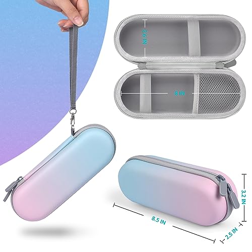 Sopito Electric Toothbrush Travel Case, Hard Storage Case with 6pcs Cover Caps, Fits for Oral-B/Oral-B Pro/Philips Sonicare Electric Toothbrush, Gradient - color: Gradient