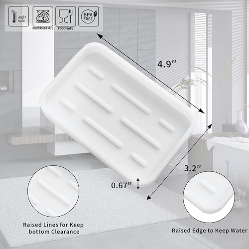 MicoYang Silicone Kitchen Sink Organizer Tray for Multiple Usage,Easy Clean Sponges Holder for Kitchen Bathroom Counter or Sink,Dish Soap Dispenser,Scrubber,Bottle,Cup White 4.9”x 3.2” - color: White, size: 4.9" x 3.2" x 0.7"