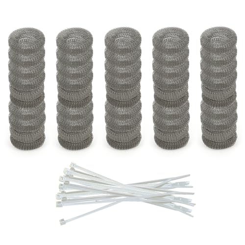 Washing Machine Lint Trap – Stainless Steel Hose Filter, Mesh Drain Catcher, Washer Sock Lint Remover, Rust-Free Snare Laundry Filter with Nylon Cable Ties, 29cmx6.5cm – 50-Pack - style: Pack of 50